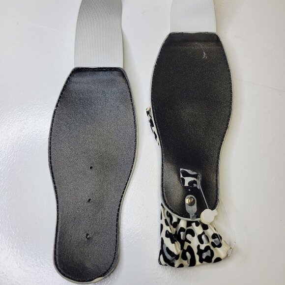 White and Black Animal Print Belt - NEW - Picture 4 of 7